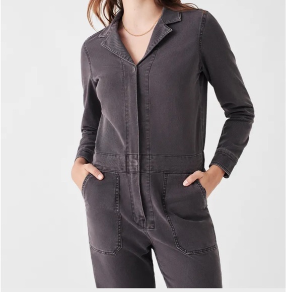 Faherty Women's Overland Twill Jumpsuit Size XXL Color Charcoal Gray organic AB - Picture 3 of 15